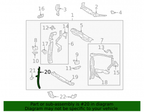 Toyota Highlander 2010 Hood Lock Plate