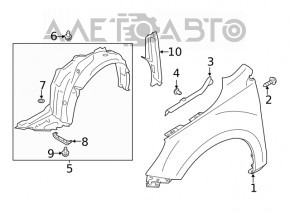 Front right fender liner for Subaru Outback 20-22