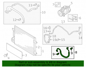Air conditioning condenser-compressor pipe VW Beetle 12-16 1.8T