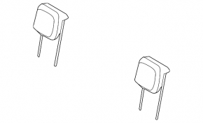 Rear left headrest, 3rd row, VW Tiguan 18-21, black, leather