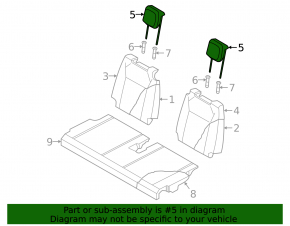 Rear left headrest, 3rd row, VW Tiguan 18-21, black, leather