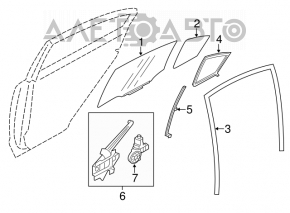 Window lifter with motor rear left Subaru Impreza 17-23 GK