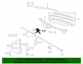 Left windshield washer nozzle for BMW Z4 09-17 with heating