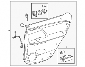 Rear left door panel, Lexus RX350 RX450h 16-19 leather, black with gray insert