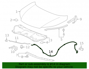 Honda CRV 12-16 Hood Release Cable