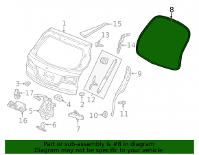 Rubber Seal Trunk Door Acura MDX 14-20