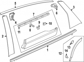 Door trim lower rear right Honda CRV 23- structure with seal OEM