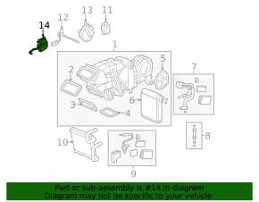 Actuator motor drive rear row heater Acura MDX 07-13