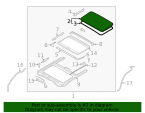 Sunroof glass Hyundai Ioniq 17-22