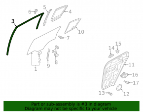 Rear right window seal for Kia Sportage 17-22