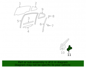 Rear right window lift motor Lexus ES350 07-12