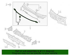 Windscreen wiper seal Hyundai Sonata 15-19
