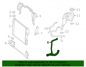 Lower additional radiator cooling pipe Mercedes S-class W221 63/65 AMG 11-13