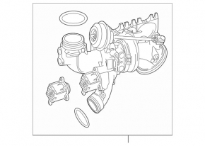 Right turbocharger with manifold for Mercedes GLS-class X166 15-19 3.0