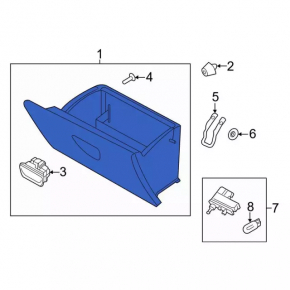 Glove box, glove compartment Ford Fiesta 11-19 ser