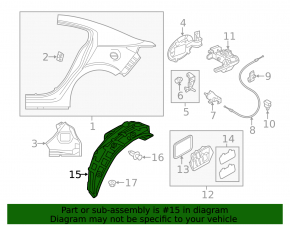 Rear left mudguard Mazda 3 14-18 BM SIGNEDA
