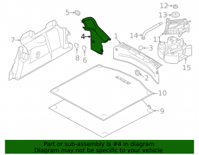 Ford Focus mk3 11-18 4d right trunk opening trim