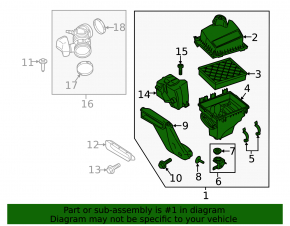 Air filter housing Ford Edge 15-18 3.5 without air duct
