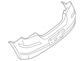 Rear bumper bare Nissan Versa 1.8 10-12 black