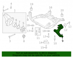 Lower front right control arm for Land Rover Range Rover Evoque 12-18