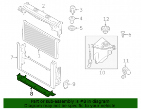 BMW 5 F10 11-16 TV lower bracket radiator bracket