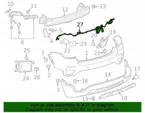 Chevrolet Trax 17-22 rear bumper wiring for parking sensors, keyless antenna and BSM