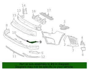 Left lower front bumper mount for Lexus LX 22-26 F Sport