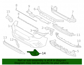 Right bumper grille Subaru Impreza 24-26 under fog lights, black, 5d