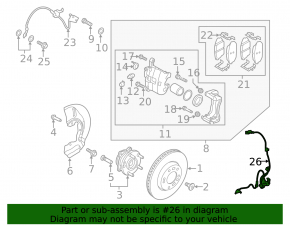 Front left ABS sensor Kia Sportage 23-26