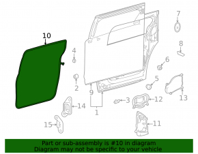 Door seal rear right Toyota Sienna 21-25