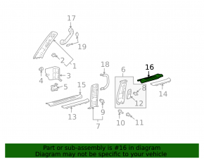 Rear right inner door sill plate for Lexus GX470 03-09, gray