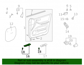 Front right window lift control trim Toyota Highlander 01-07 gray