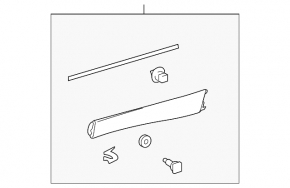Lower rear left door trim for Toyota Highlander 2014-2019