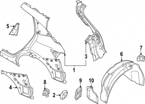 Rear left fender liner for Nissan Ariya 23-25