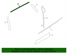 Upper rear door molding left Nissan Rogue Sport 17-22