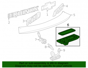 External tailgate handle with button for opening the trunk door, Chevrolet Equinox EV 24-26