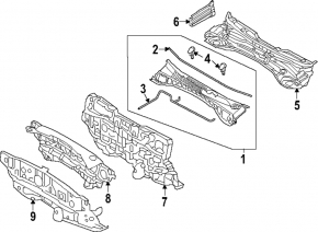 Plastic windshield wiper grille for Hyundai Santa Fe 2020-2021