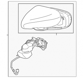 Left side mirror assembly Lexus ES350 07-09 12 pins, backlight, heating, graphite