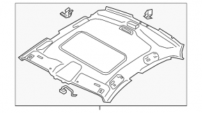 Audi A5 F5 17-5D roof lining for panorama black