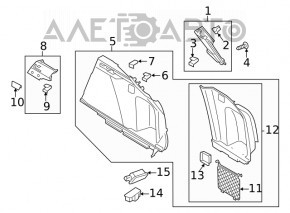 Rear window trim right Porsche Macan 15- rear black
