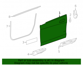 Door bare front right Mercedes CLA 14-19