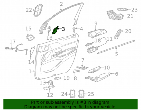 Door plug triangle inner front right Mercedes W167 GLE 350 450 20-23 black under speaker