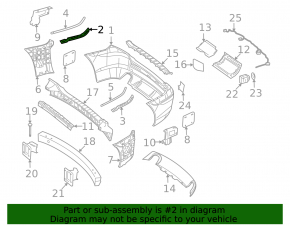 Right rear bumper mount for Mercedes R-class W251 06-13