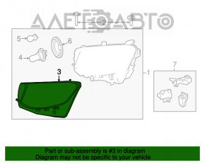 Headlight seal front right Mercedes GLC 16-19