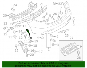 Short left rear bumper mount for Mazda3 MPS 09-13