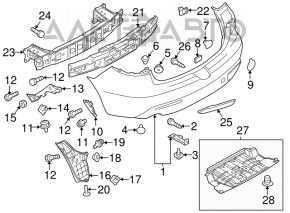 Short left rear bumper mount for Mazda3 MPS 09-13