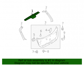 Upper trunk door trim Mazda3 MPS 09-13