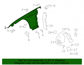 Front left wing Jaguar XF 16-23