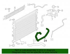Upper cooling pipe Ford Edge 15-18 3.5 with additional cooling