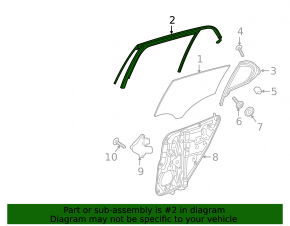 Door glass seal rear left Mercedes GLA 15-20